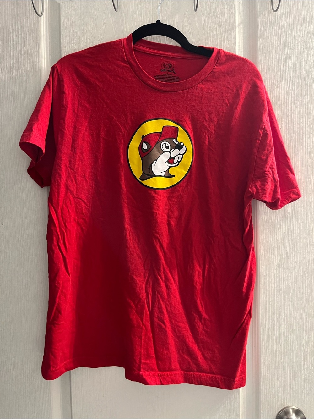 Buc-ee's Buc-ee Graphic Print T-Shirt Red Cotton Men's L Crew Neck